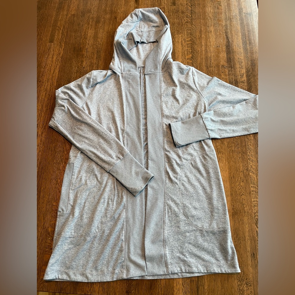 Athleta Blue Open Front Cardigan Hoodie - Small